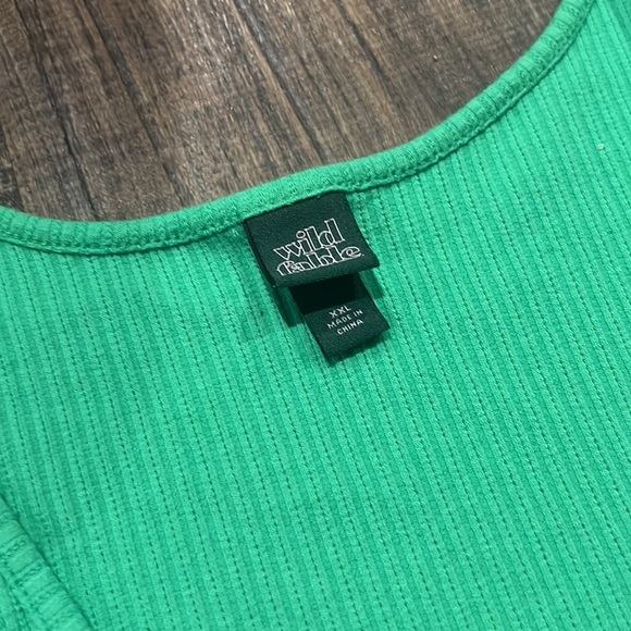 WILD FABLE GREEN TIE CROP TOP - Picture 2 of 4